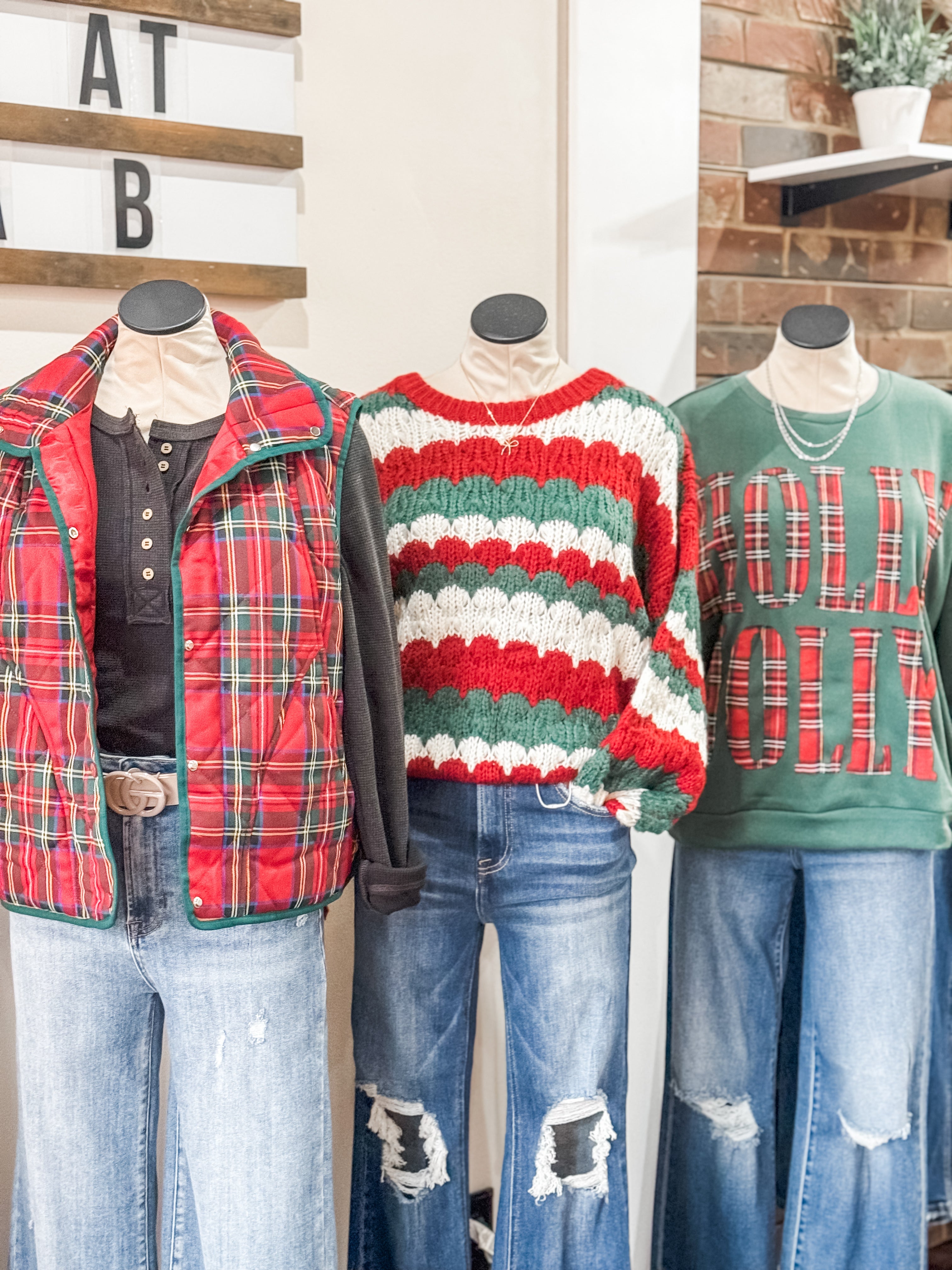 Vintage Christmas Plaid Quilted Vest